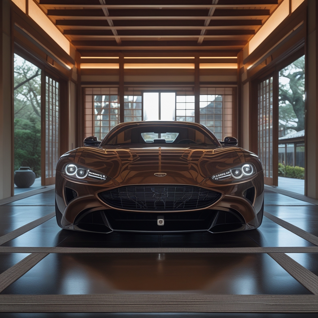 Leeres Meditationsraum mit Tatami-Boden, Bambus-Wandelementen und diffusem warmen Licht durch Shoji-Papierfenster, ruhige ostasiatische Innenarchitektur